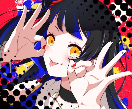 パキッとした印象のアイコンお描きします SNSで使える自分だけのアイコンお作りします！ イメージ1