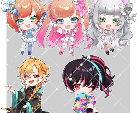 かわいいデフォルメミニキャラ描きます あなたのオリジナルキャラクターを可愛くデフォルメイラストに！ イメージ2