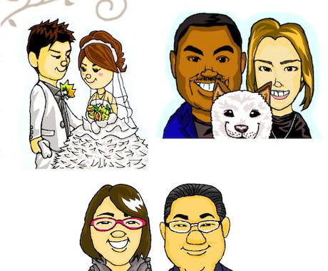 ヘタウマな似顔絵描きます SNSのアイコンや結婚式のウェルカムボードにどうぞ イメージ2