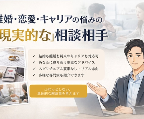 誰にも言えない離婚関連の相談にのります オカルトなし！離婚経験者が親身に冷静に何でもお答え イメージ1