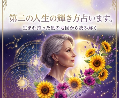 第二の人生の輝き方占います 出生図（ネイタルチャート）を読み解いて鑑定します。 イメージ1