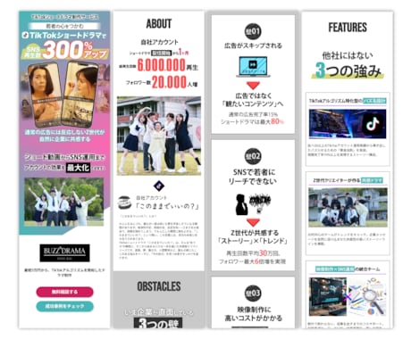 集客力アップするLPを作成・デザイン制作します 格安なランディングページ制作 高品質なWEBデザインを作成！ イメージ2