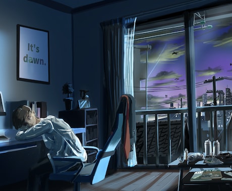 世界観や物語を感じる人物＋背景お描きします 楽曲配信やCDジャケット などにオススメです！ イメージ1