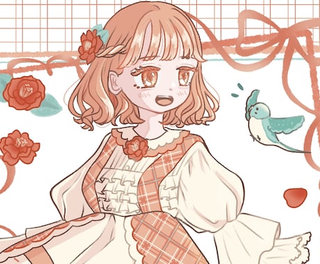 ふんわりかわいい女の子描きます グッズ作成などへ　リボンとフリルがポイント！ イメージ1