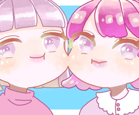 ペア画セット価格！お揃いアイコン描きます 大切な友人や恋人とペア画にしませんか？ イメージ1