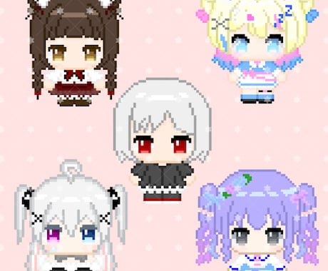 あなただけのちびキャラドット絵制作します 依頼者に合わせていろいろなサイズを提供！！ イメージ1