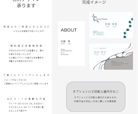 名刺のデザインをいたします オプションで印刷入稿代行も承ります イメージ1