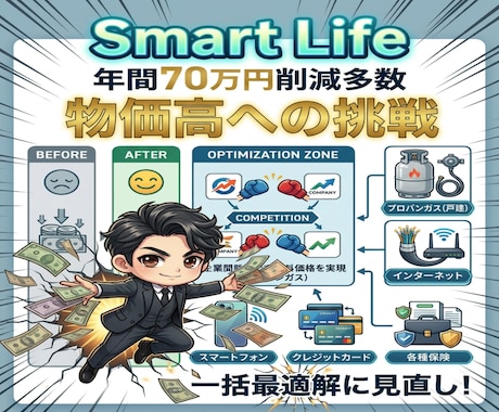 SmartLifeで年間最大70万円削減されてます 全国の企業の競争を促し、市場に出ない価格の実現〔プロパン〕 イメージ1