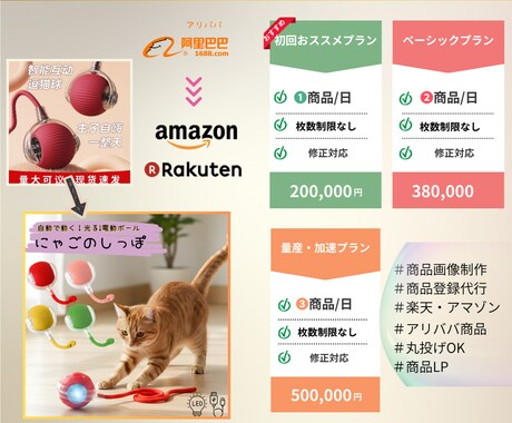 量産・加速プラン★中国商品画像をリメイクします アリババ商品LPを“売れる日本向けLP”へ作成し放題プラン！ イメージ2