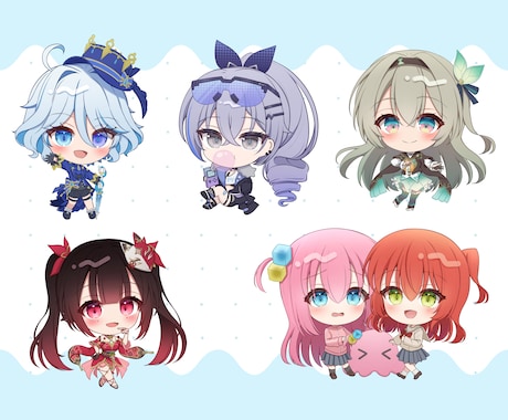 商用OK☆可愛いミニキャライラストを描きます アイコン・グッズ・サムネイルなどに☆ イメージ2