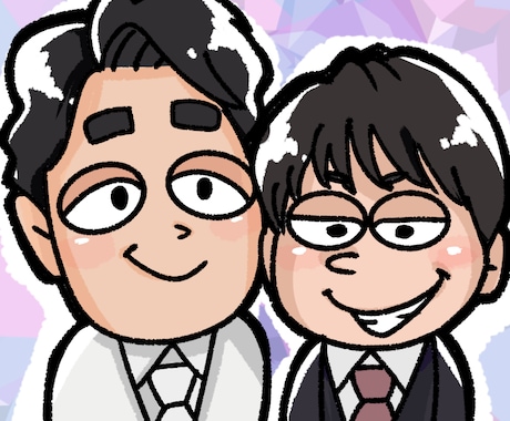 ペア似顔絵かきます ゆるかわ似顔絵です!プレゼントや記念にどうぞ！ イメージ1
