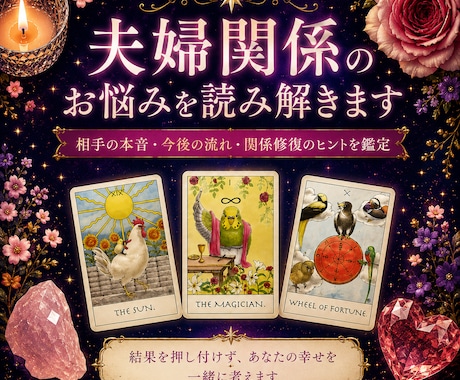 夫婦関係のお悩みを読み解きます 相手の本音・今後の流れ・関係修復のヒントを鑑定 イメージ1