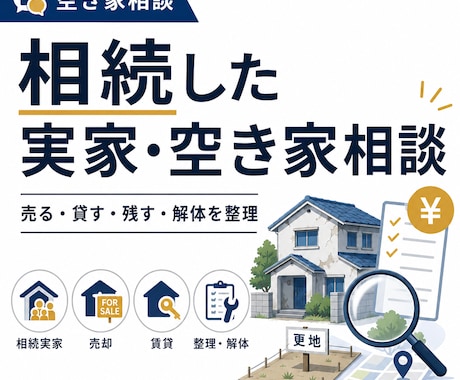 相続した実家・空き家の手放し方を一緒に整理します 売る・貸す・残す・解体など、現実的な選択肢を整理します イメージ1