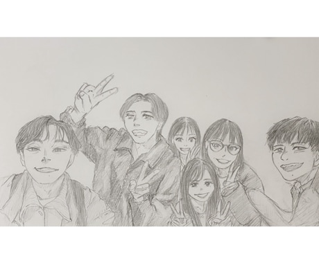 写真を温かみのあるキャラ化して鉛筆スケッチにします イメージ1