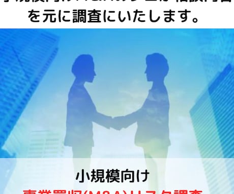 サラリーマンでも！小規模M&A支援サポートします 事業を買収し、安定的に運営するためのアドバイスを提供 イメージ1