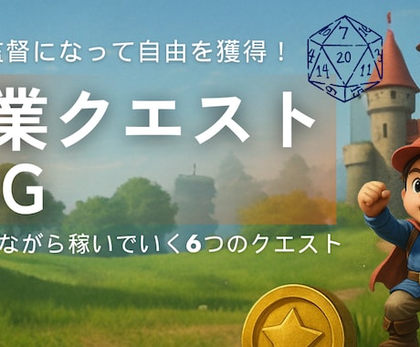 副業クエストRPG～ゲーム感覚ではじめる副業ます やらなきゃ、ではなく──「やってみたい！」が合言葉です。 イメージ1