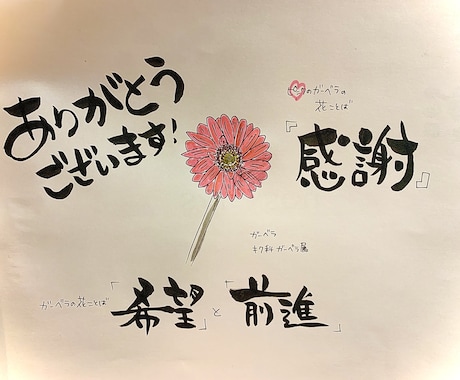 花言葉とお花のイラストのメッセージカード書きます イメージ1
