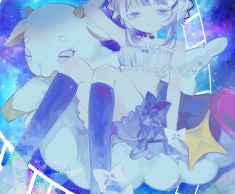 可愛いお顔のイラストを描きます 最短3日❕透明感のある塗りと、可愛いイラストが得意です❕ イメージ2