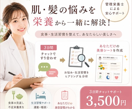 管理栄養士が美容習慣を診断します 食事から変える、あなた本来の美しさ イメージ1