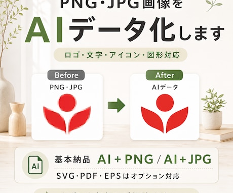 画像をAI・SVGベクター化します ロゴ・文字・イラストを使いやすい形式へ イメージ1