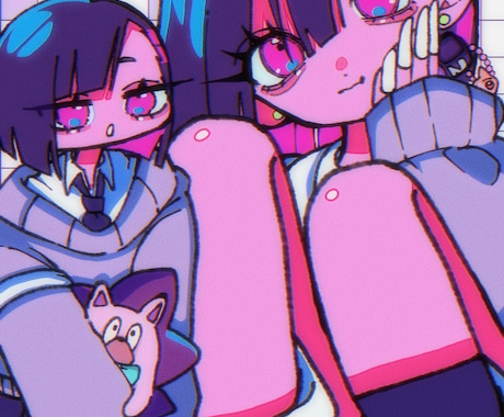 値下げ中♡SNS用アイコン描きます パキッとした個性的なイラストで『目につく』アイコン描きます イメージ2