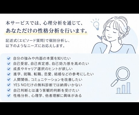 心理機能16タイプ診断いたします エニアグラムやソシオニクスなども対応！ イメージ2