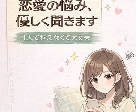 恋愛の悩み、優しく聞きます 誰にも言えない恋の悩みに寄り添います イメージ1