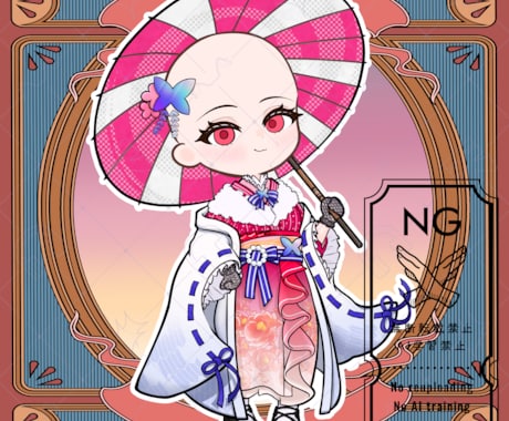 量産ちびキャラ【大正ロマン 着物】を描きます Vtuber / Vライバーさんに大人気の量産シリーズです！ イメージ2