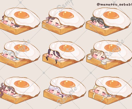 ゆるっとしたミニキャラ描きます 配信用やグッズ、アイコンなどお気軽にお使いください イメージ2