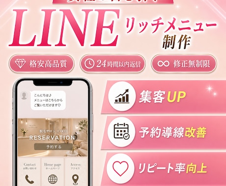 修正無制限！LINEリッチメニュー制作します ＼迅速対応！先着5名様限定価格／ イメージ1