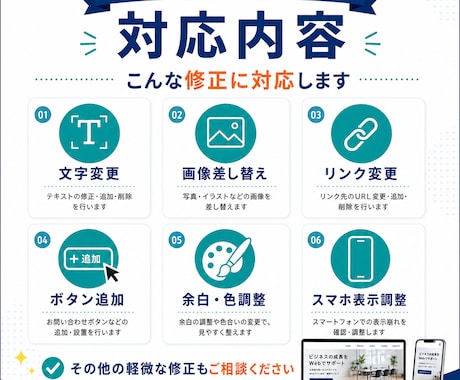 ホームページの小さな修正をします 文字変更・画像差し替え・表示崩れを整えます イメージ2