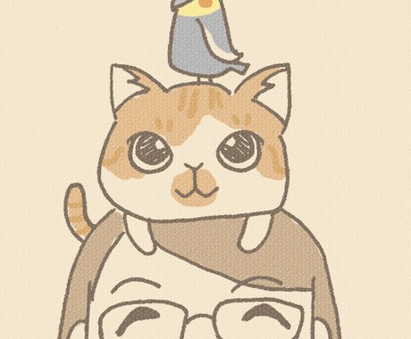 似顔絵アイコン描きます 【受付再開予定なし】【ゆる似顔絵】手描き似顔絵 イメージ1
