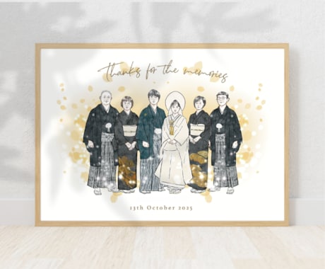 結婚式に♡似顔絵ウェルカムボード制作します 背景・文字入れもご希望・雰囲気に合わせてデザインします♪ イメージ2