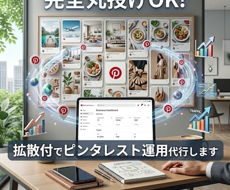 完全丸投げOK！拡散付でピンタレスト運用代行します 他の方とは実績が違う！圧倒的投稿数&独自メソッドで伸ばします イメージ1