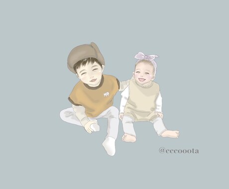 アイコン用【子供】のイラスト描きます お洒落でワンランク上のこどもアイコン描きます イメージ2