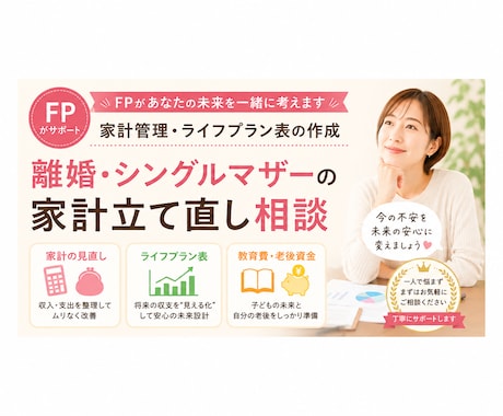 FP1級があなた専用のライフプラン表を作成します 30年の家計を見える化。老後資金の不安を数字で解消 イメージ1