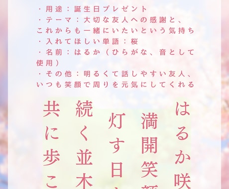 誕生日に！名入りオーダーメイド短歌作ります 大切な人への誕生日プレゼントに、世界でひとつの言葉を イメージ1