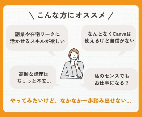 在宅ワークにつながるCanvaデザインを教えます 未経験OK！副業・在宅ワークにつながるCanvaレッスン イメージ2