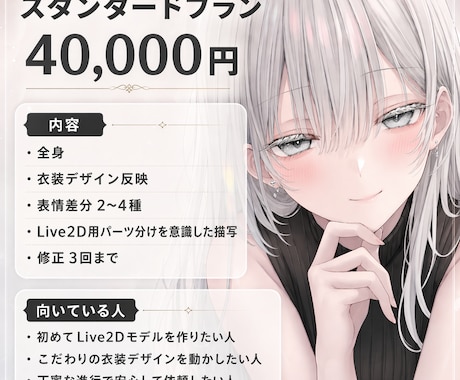1枚絵対応・本格企業並みLive2Dリギングします あと1枠のみ！夢の動くVtuberモデルを限定モニター価格で イメージ2