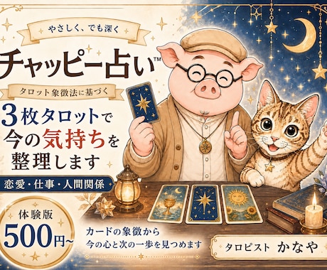 体験版　３枚のタロットであなたの気持ちを整理します チャッピー占体験版ですこの2週間の小さな一歩を読みます イメージ1