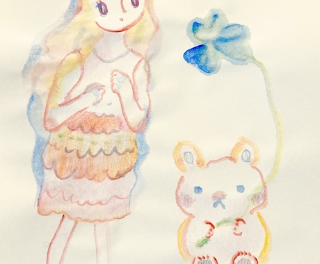 絵画作品を制作します 似顔絵や、お好きなテーマ(気持ちや好きな生き物など) イメージ2