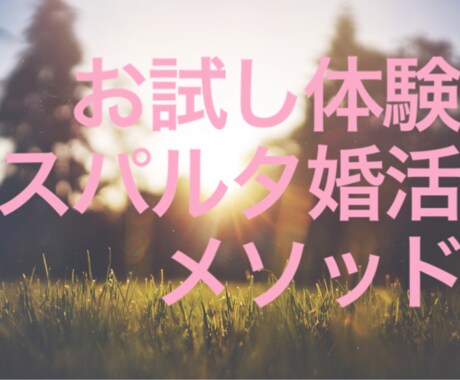 スパルタ婚活メソッドがお試しできます スパルタ婚活ってなに？結果を出すための自己分析をお手伝い イメージ1