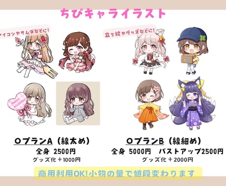 商用込み！ほんわかちびキャラお描きします アイコンにも！簡単な小物1つ無料で付けられます✨ イメージ2