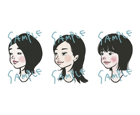 商用利用可能な使いやすい似顔絵を制作します シンプルな線画の似顔絵に、少しだけ個性を足したい方に。 イメージ2