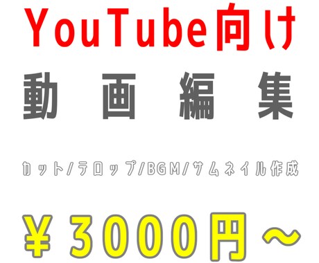 YouTube向けの動画編集をします あなたのイメージやジャンルに合わせて編集します！ イメージ1