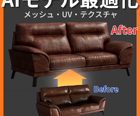 AI生成3Dモデルをゲーム・映像用に最適化ます AI生成3Dモデルの『ラフ』から『納品レベル』へ イメージ1