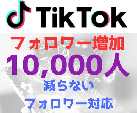 TikTokフォロワー10,000人増やします 減らないアカウント増加に対応！！ イメージ1