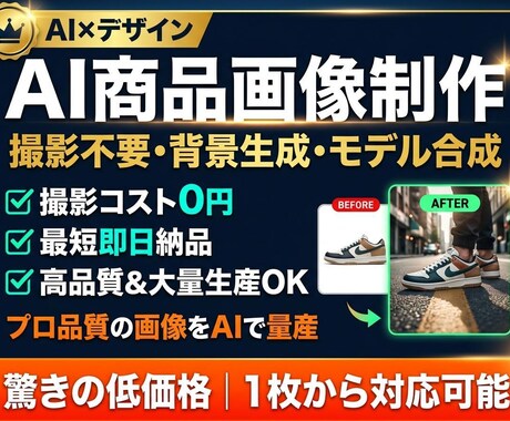 EC商品画像をAIでプロ品質に制作します モデル撮影不要｜コスメ・アパレル・食品画像を量産 イメージ1