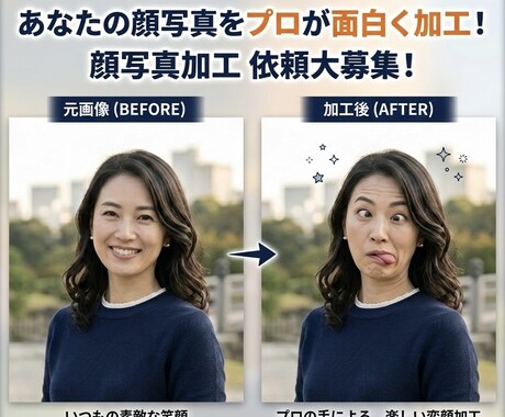 ご希望に沿った顔写真の加工・編集を承ります イメージ1