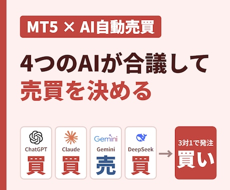 4つのAIが合議し自動売買するMT5のEA作ります イメージ1